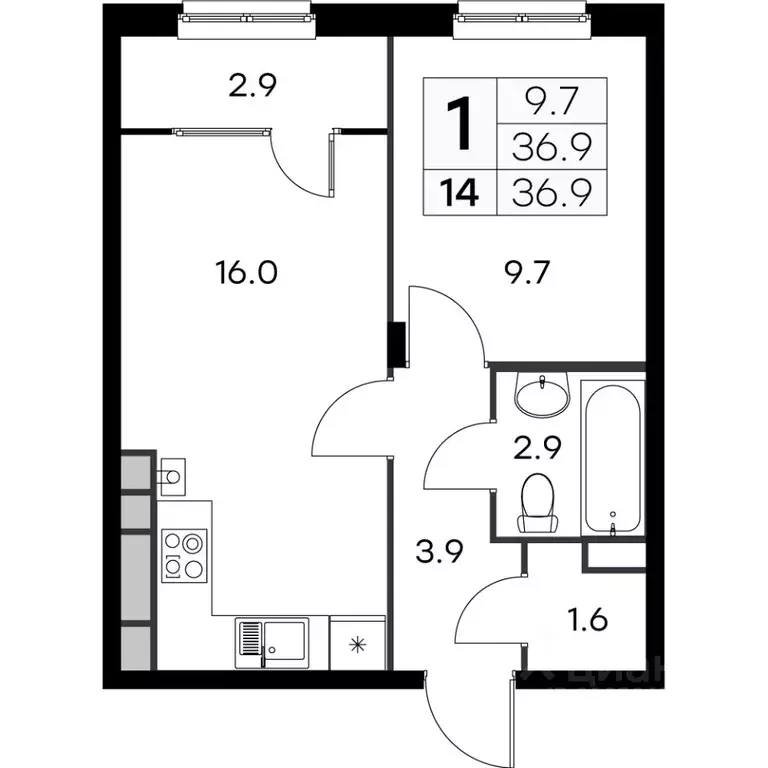 1-к кв. Нижегородская область, Нижний Новгород Культура с/пос, Новая ... - Фото 1