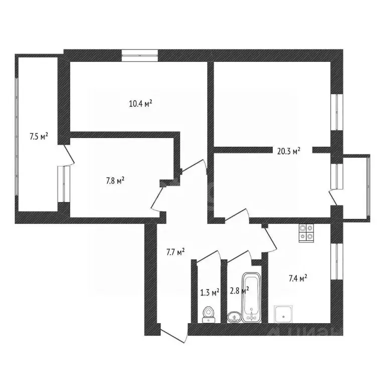 3-к кв. Нижегородская область, Нижний Новгород Семеновский пер., 20 ... - Фото 2