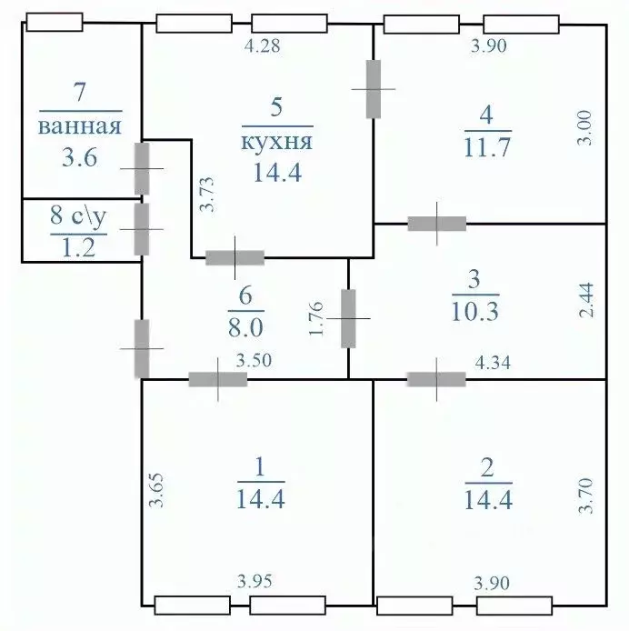 3-к кв. Москва ул. Нижняя Масловка, 19 (78.0 м) - Фото 2