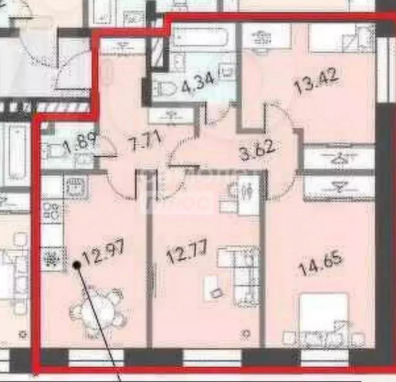 3-к кв. Москва ул. Архитектора Щусева, 5к1 (72.0 м) - Фото 2