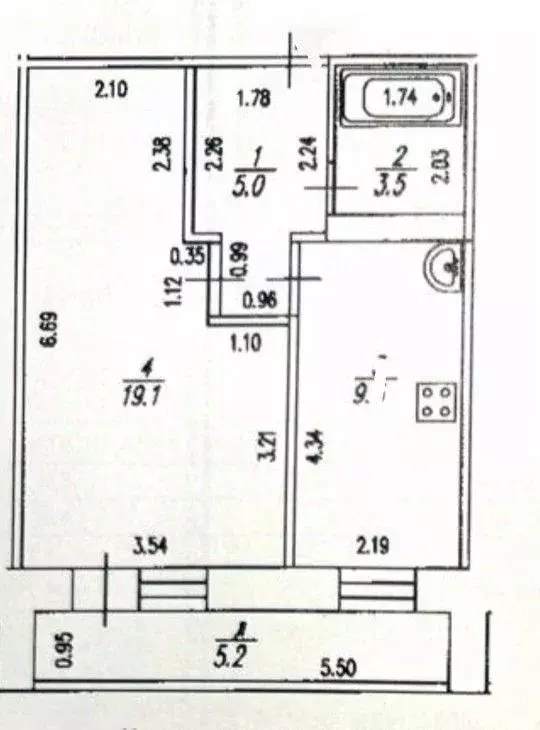 1-к кв. Башкортостан, Уфа ул. Академика Королева, 7/2 (42.3 м) - Фото 2