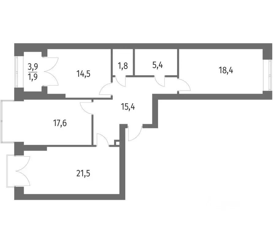 3-к кв. Санкт-Петербург ул. Академика Константинова, 1к1 (96.6 м) - Фото 0