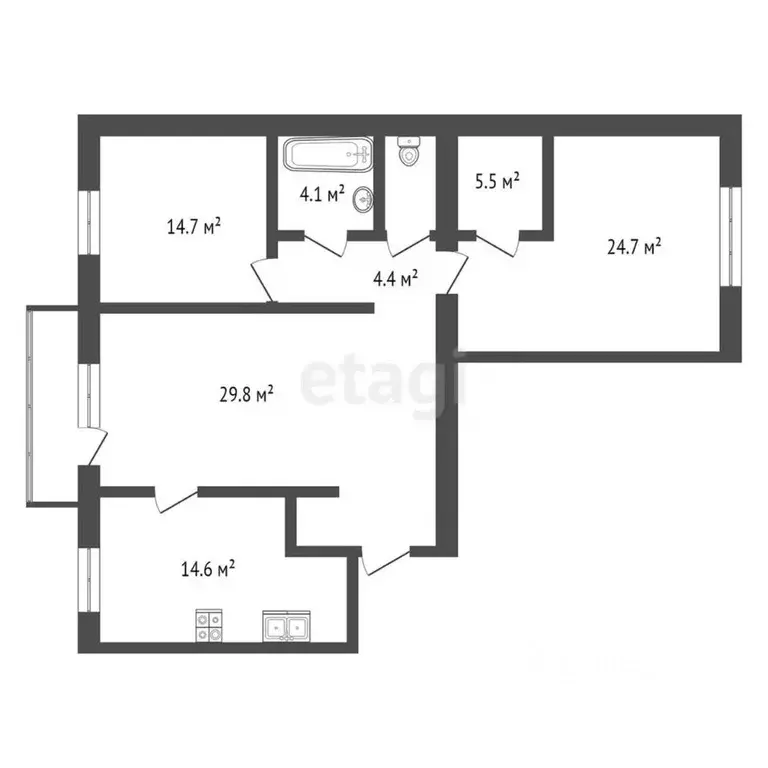 3-к кв. Саха (Якутия), Якутск ул. Н.Е. Мординова, 23/1 (157.0 м) - Фото 2