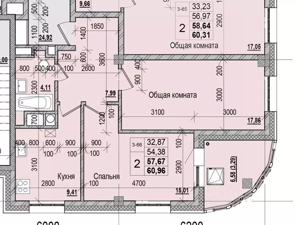 2-к кв. Саха (Якутия), Якутск ул. Чкалова, 47 (57.67 м) - Фото 1