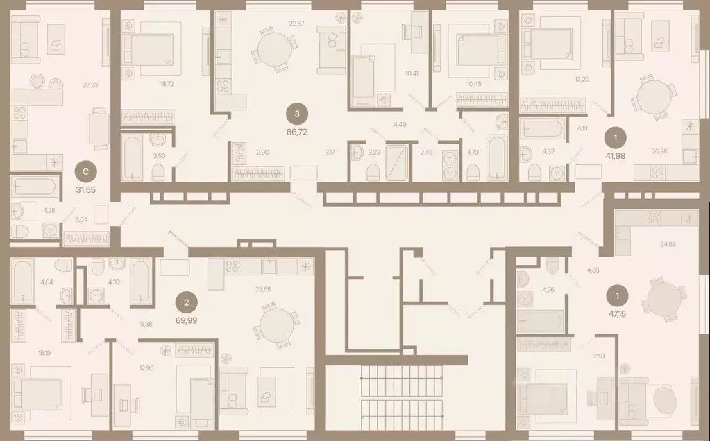 Студия Ямало-Ненецкий АО, Ноябрьск И мкр,  (31.55 м) - Фото 1