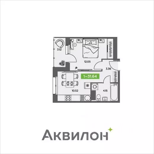 1-к кв. Архангельская область, Северодвинск  (31.64 м) - Фото 0