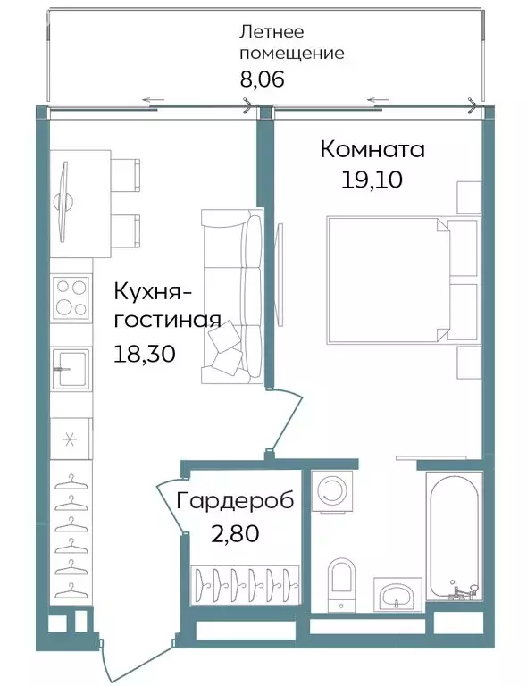 1-комнатная квартира: Республика Крым, Саки, курортный кластер Темпо ... - Фото 0