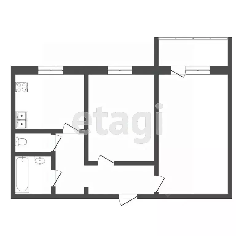 2-к кв. Тюменская область, Тюмень Харьковская ул., 31 (51.0 м) - Фото 2
