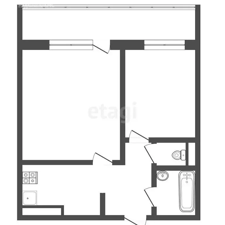 2-комнатная квартира: Томск, улица Андрея Крячкова, 21 (62.4 м) - Фото 1