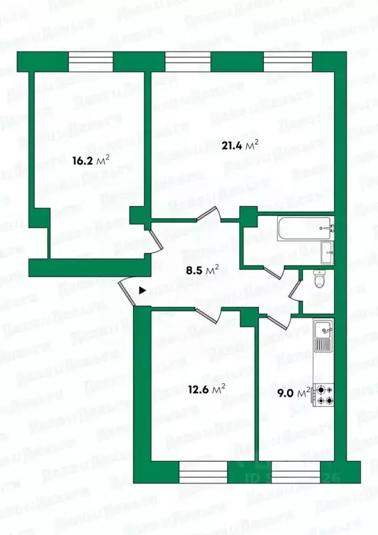 3-к кв. Кировская область, Киров ул. Короленко, 14 (72.4 м) - Фото 1