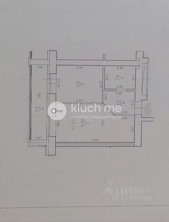 1-к кв. Татарстан, Казань ул. Разведчика Ахмерова, 7 (33.1 м) - Фото 2