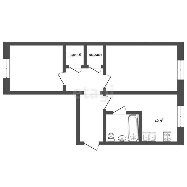 2-комнатная квартира: Петропавловск-Камчатский, Пограничная улица, ... - Фото 1