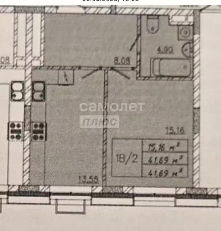 1-к кв. Татарстан, Казань ул. Сибгата Хакима, 62 (41.9 м) - Фото 2
