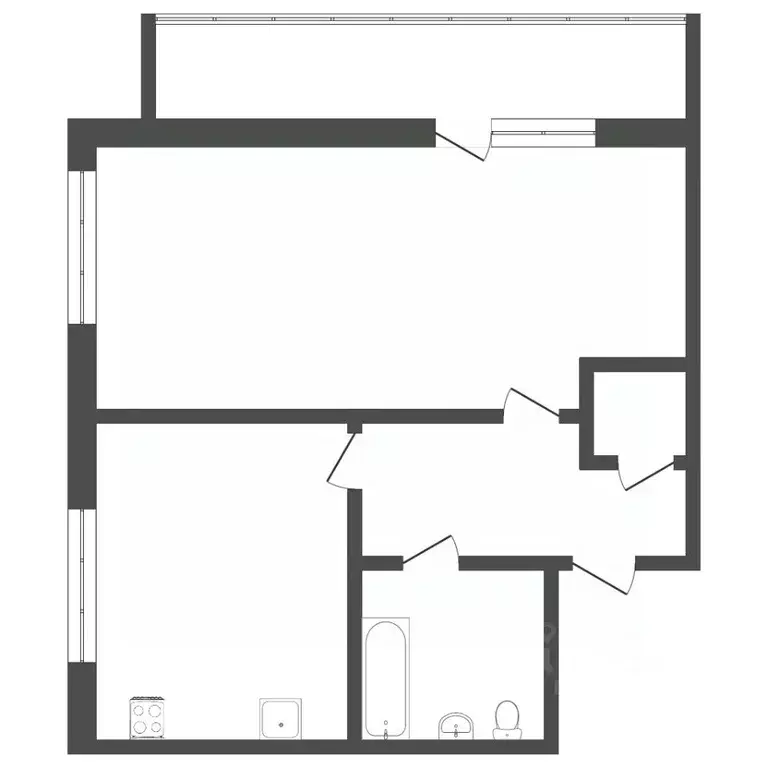 1-к кв. Тюменская область, Тюменский муниципальный округ, пос. ... - Фото 1