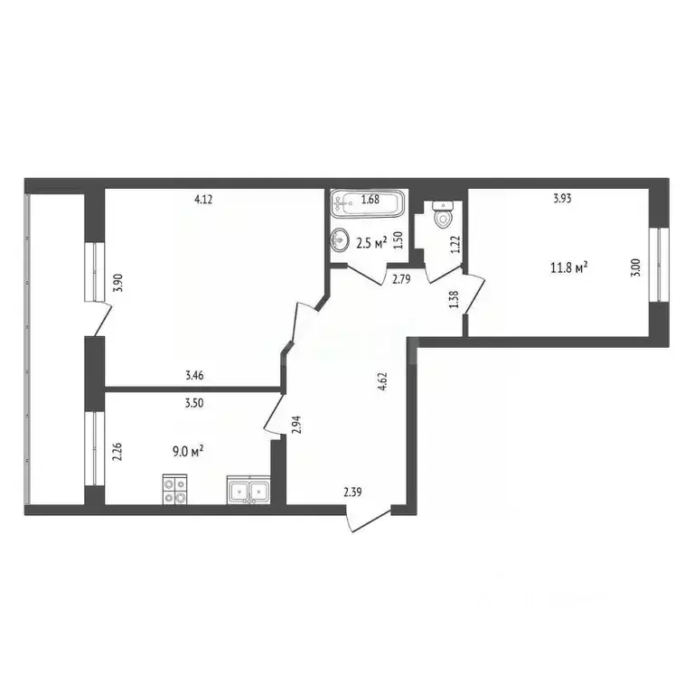 2-к кв. Коми, Усинск ул. Строителей, 13 (48.6 м) - Фото 1