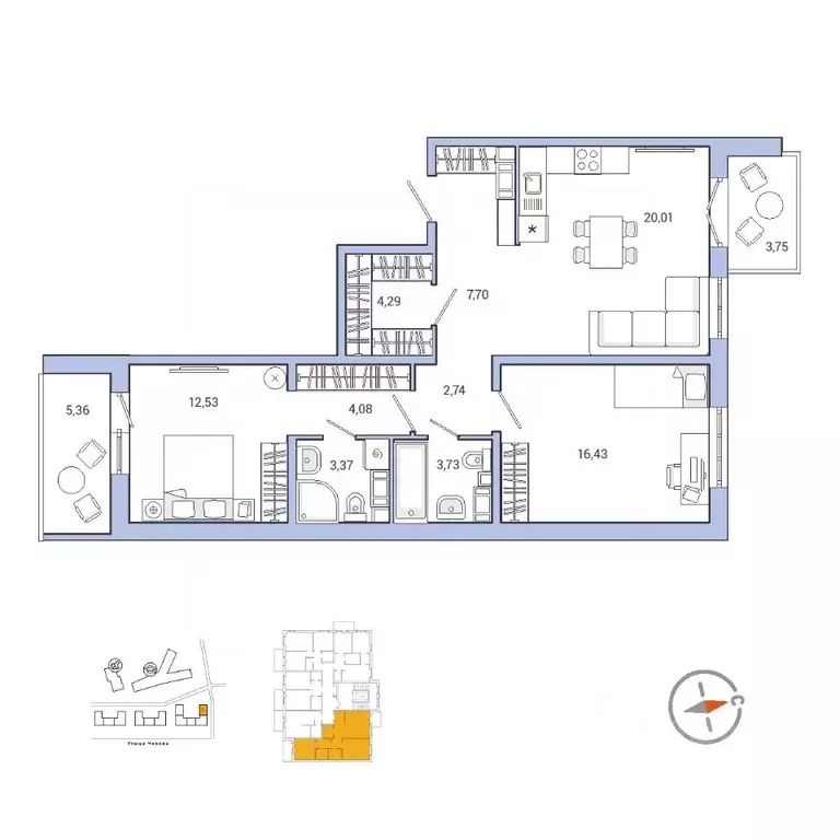 2-к кв. Ленинградская область, Гатчина ул. Чехова, 39к2 (80.1 м) - Фото 1