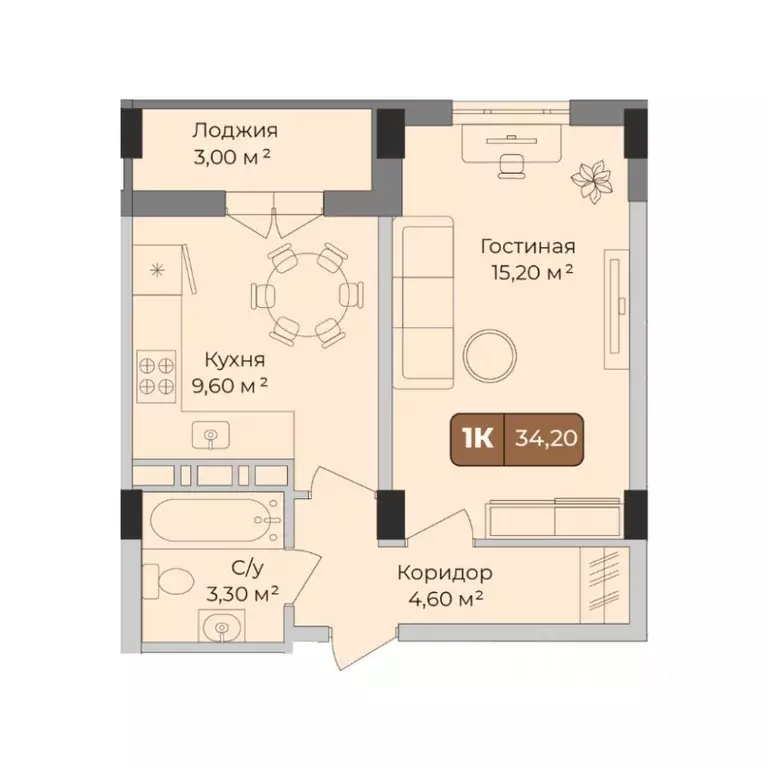 1-к кв. Краснодарский край, Краснодар Музыкальный мкр, ул. Имени ... - Фото 1