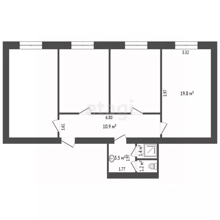 Комната Саха (Якутия), Якутск ул. Дзержинского, 22/6 (19.8 м) - Фото 0