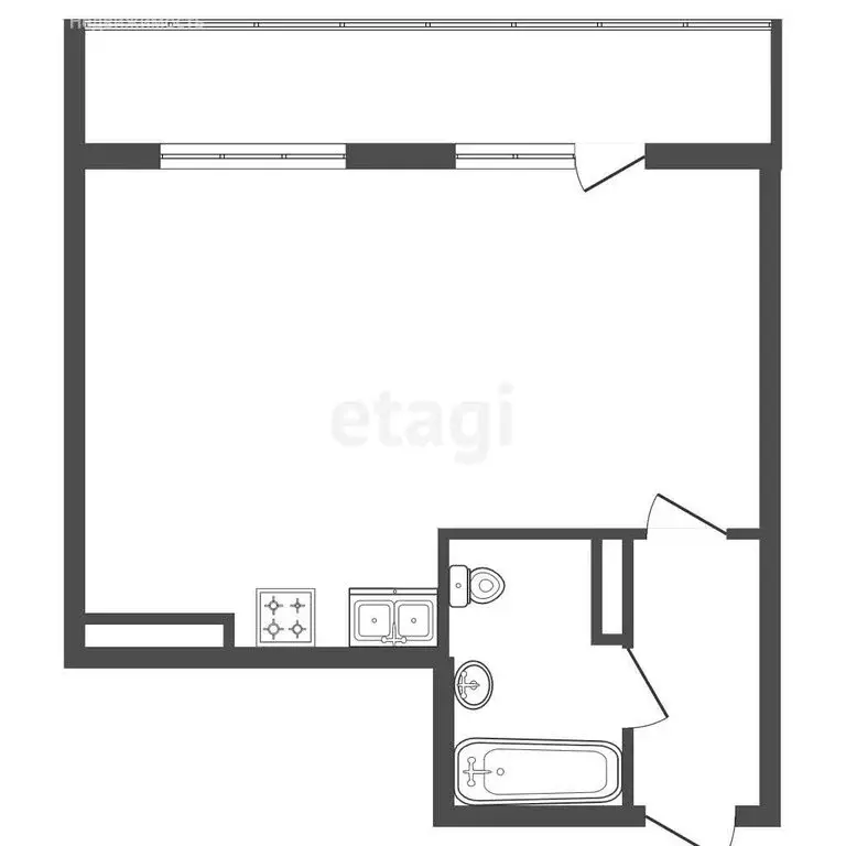 Квартира-студия: Кудрово, Центральная улица, 52 (32.2 м) - Фото 1