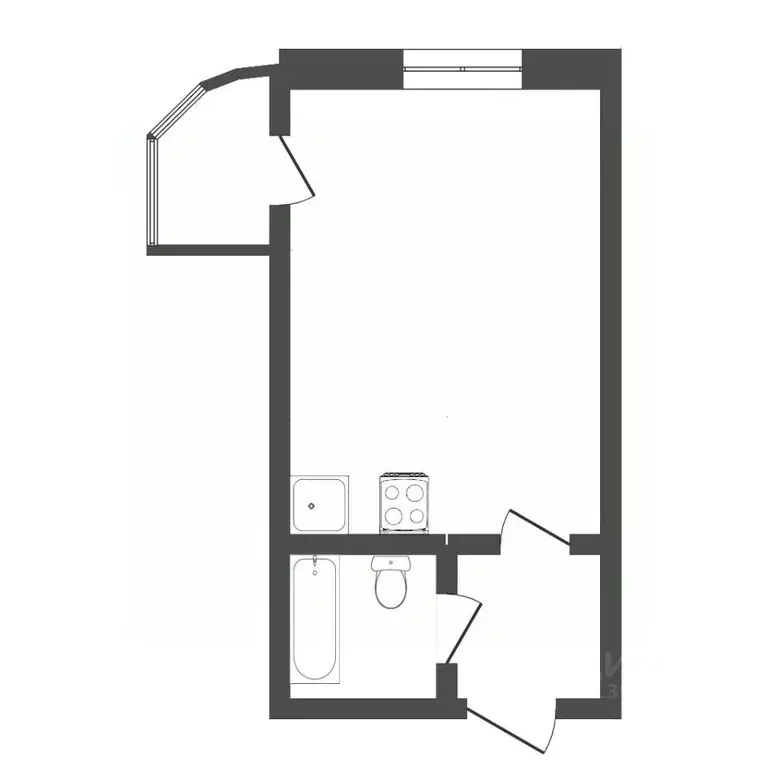 Студия Тюменская область, Тюмень ул. 50 лет ВЛКСМ, 13к2 (28.4 м) - Фото 1