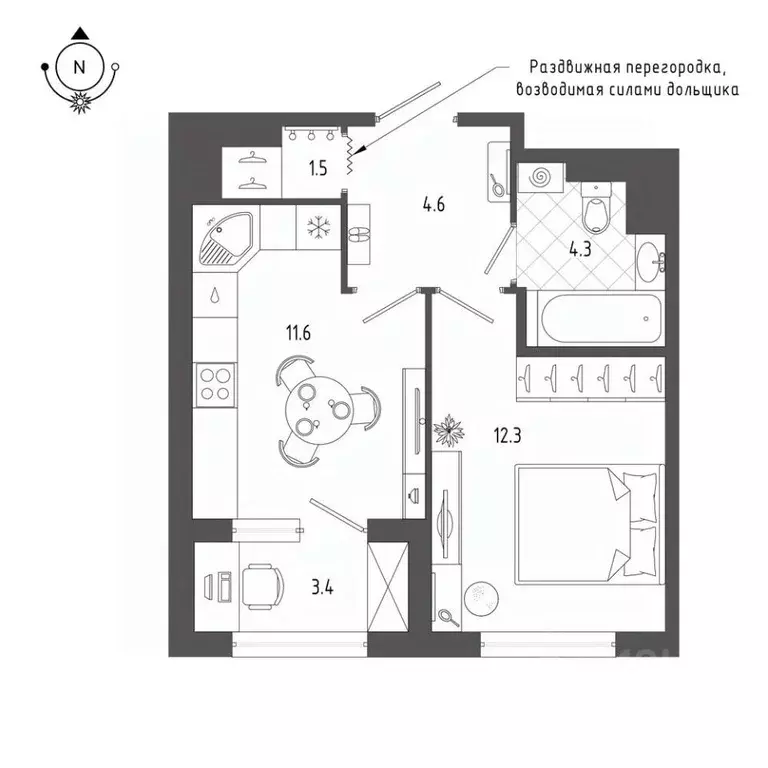 1-к кв. Санкт-Петербург бул. Измайловский, 9 (36.2 м) - Фото 0