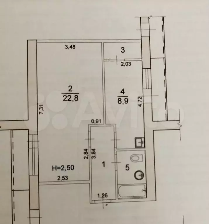 1-к. квартира, 43,2 м, 9/9 эт. - Фото 0