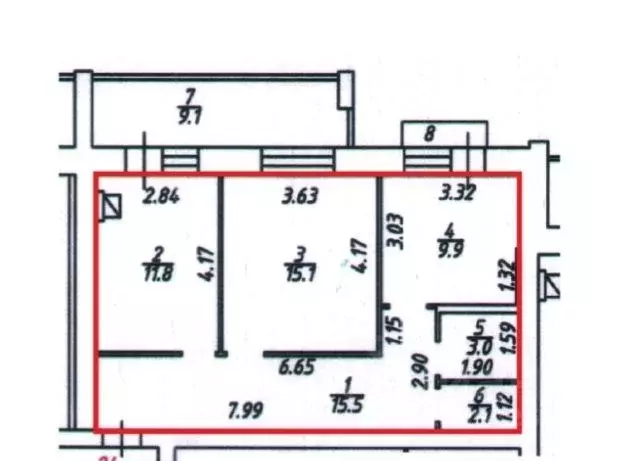 2-к кв. Костромская область, Кострома ул. Ленина, 160Б (67.0 м) - Фото 2