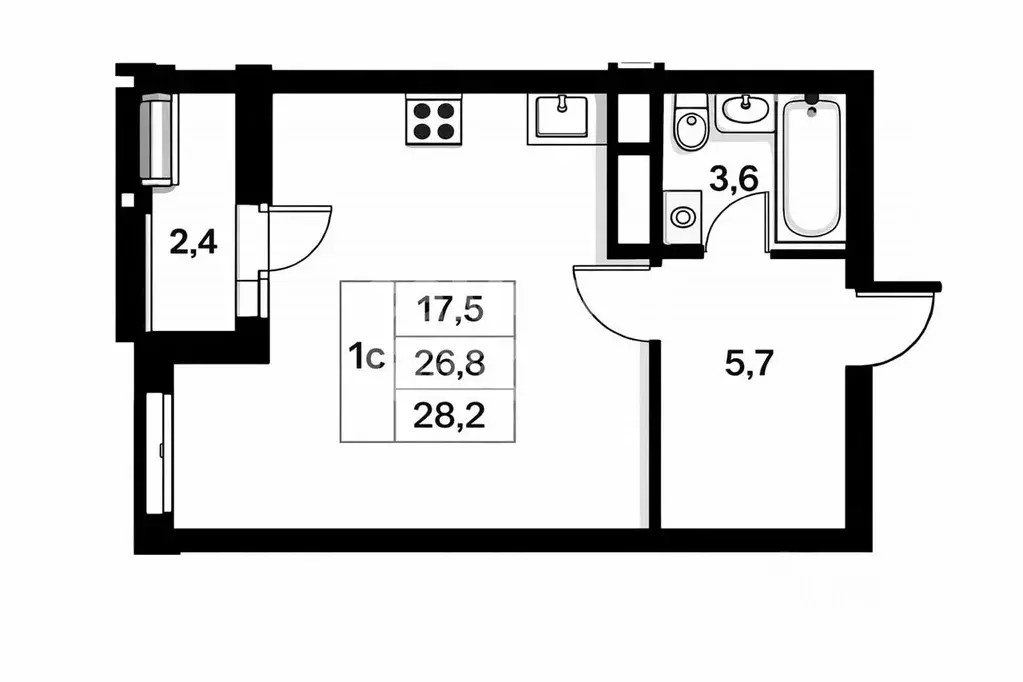Студия Московская область, Подольск городской округ, д. Борисовка ул. ... - Фото 2