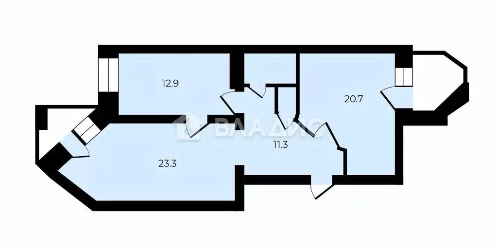 2-к кв. Владимирская область, Владимир Ново-Ямская ул., 21а (76.8 м) - Фото 2
