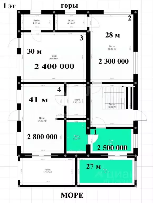 Студия Крым, Ялта муниципальный округ, Парковое пгт ул. Клубная, 2 ... - Фото 2