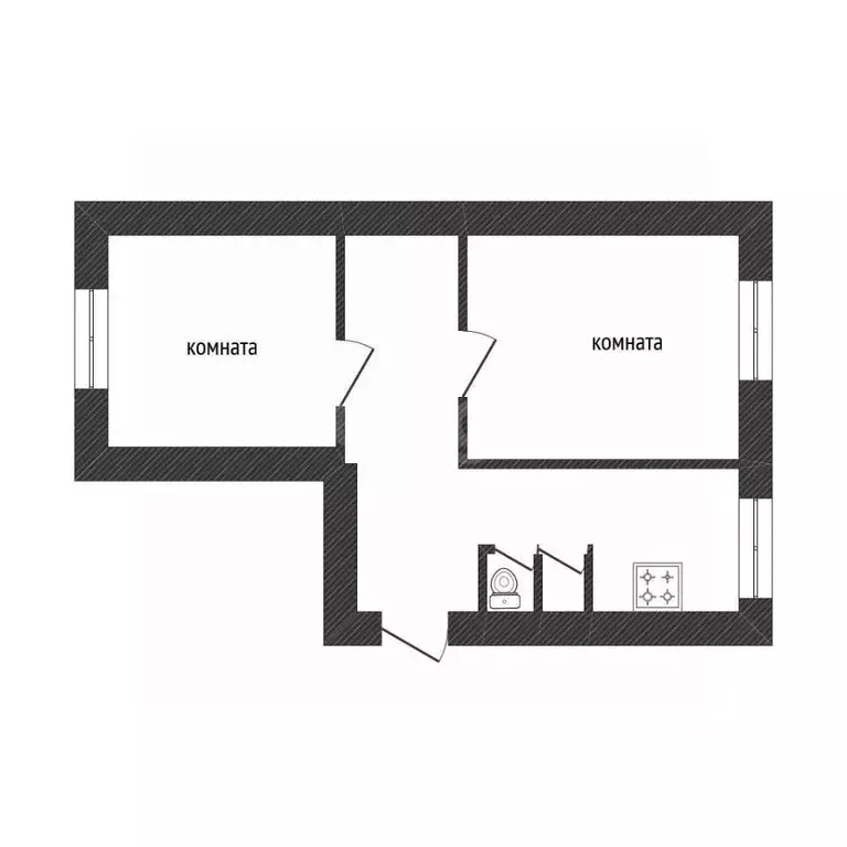 2-к кв. Ленинградская область, Волхов Волгоградская ул., 5б (46.2 м) - Фото 2