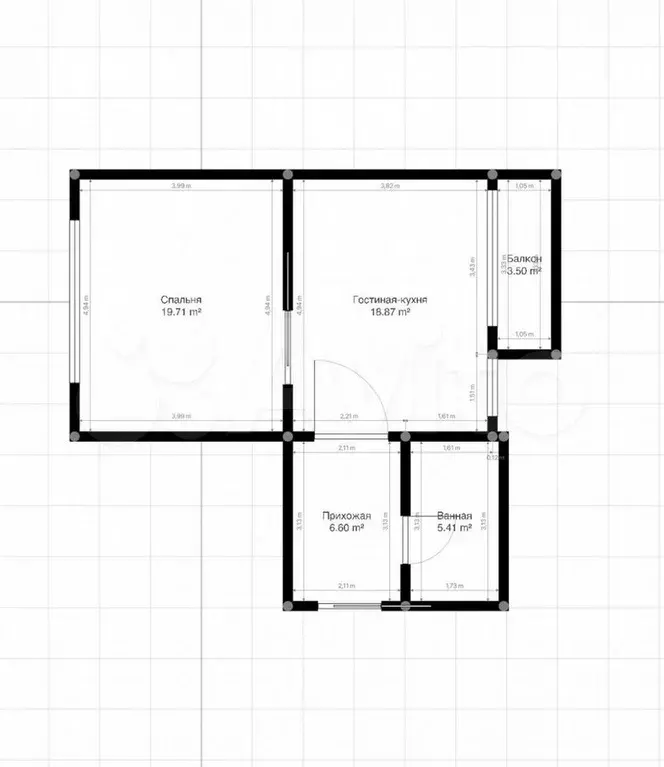 2-к. квартира, 43,5 м, 5/5 эт. - Фото 0