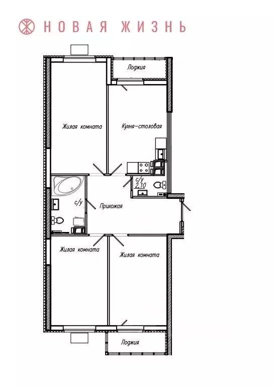 3-к кв. Самарская область, Самара Ленинская ул. (94.0 м) - Фото 1