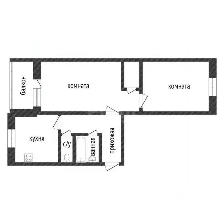 2-к кв. Курганская область, Курган ул. МАКСИМА ГОРЬКОГО, 253 (45.3 м) - Фото 2