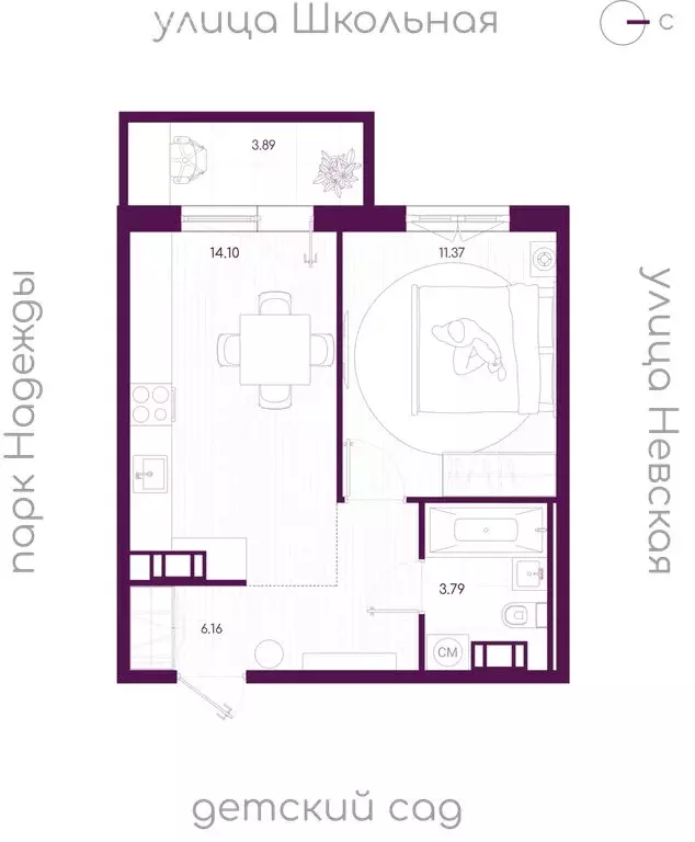 1-комнатная квартира: городской посёлок Дубровка, Школьная улица ... - Фото 1