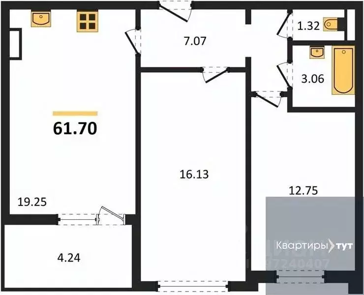 2-к кв. Воронежская область, Воронеж Краснознаменная ул., 72 (62.9 м) - Фото 0