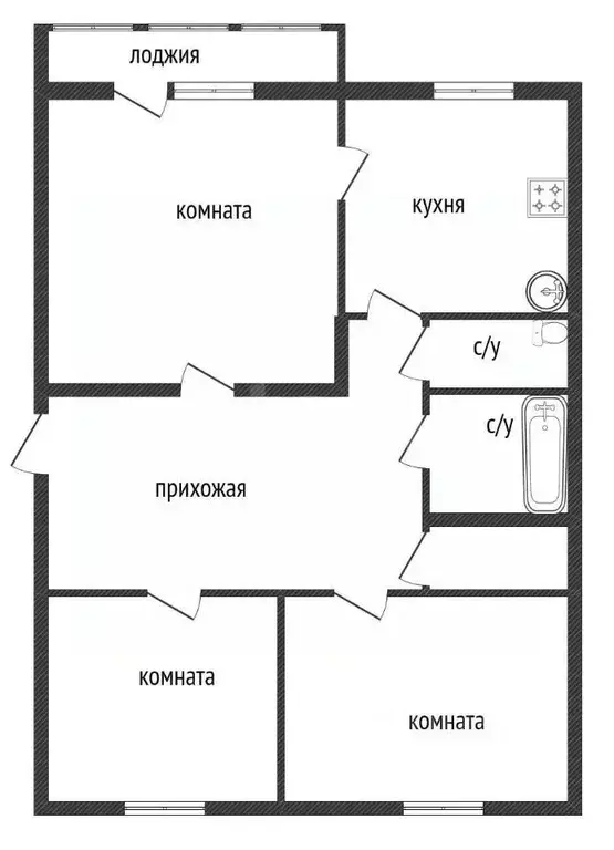 3-к кв. Костромская область, Кострома ул. Юных Пионеров, 33 (58.5 м) - Фото 2