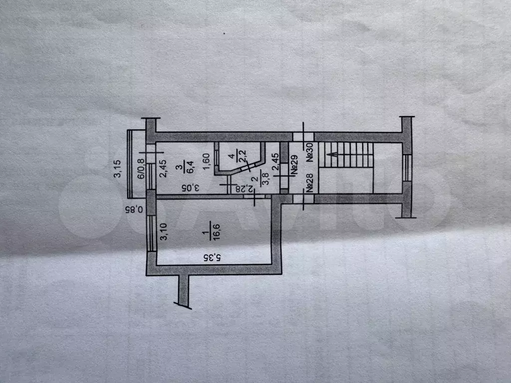 1-к. квартира, 29,8 м, 5/5 эт. - Фото 0