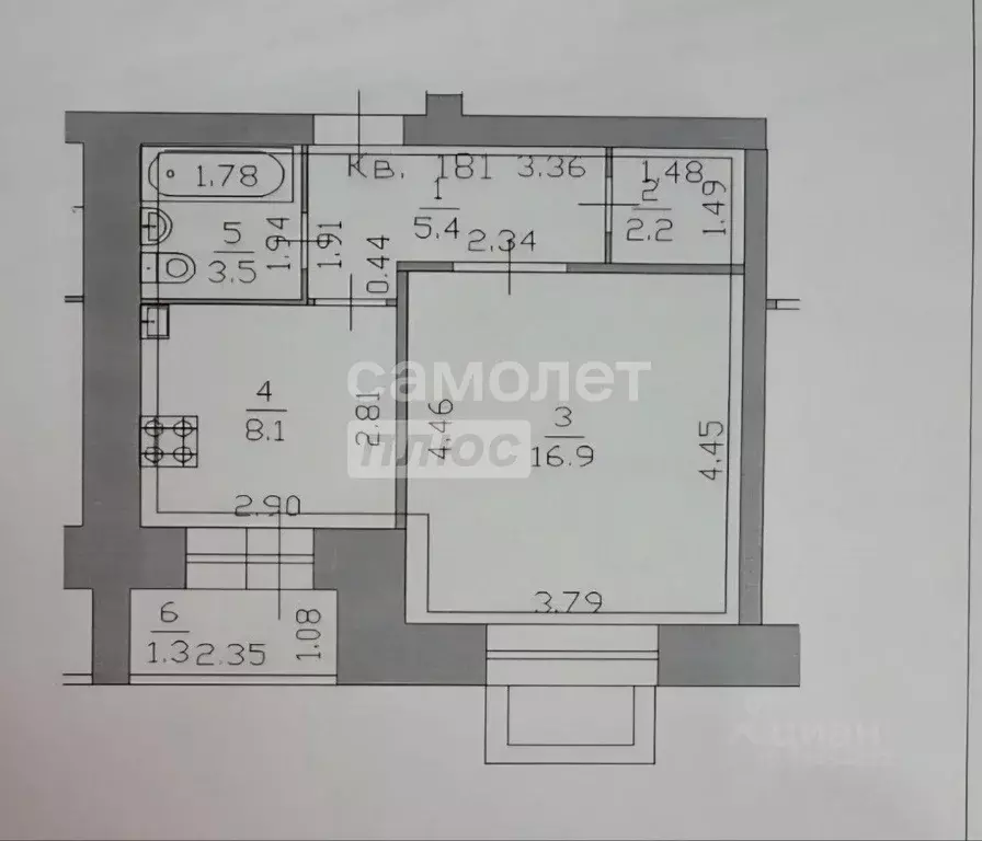 1-к кв. Марий Эл, Йошкар-Ола ул. Яна Крастыня, 6Б (36.1 м) - Фото 1