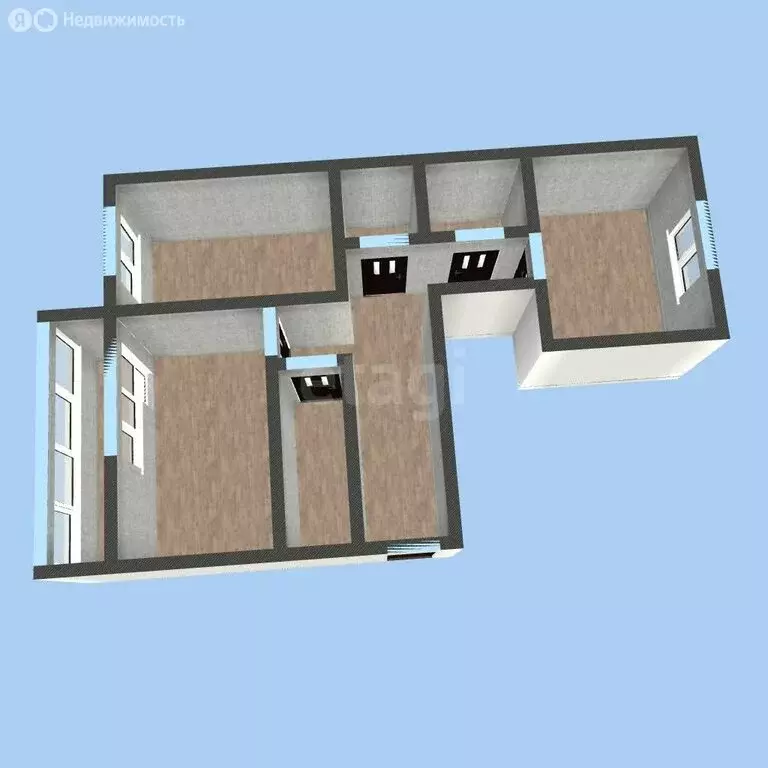 2-комнатная квартира: село Яковлевка, Центральная улица, 18 (53.4 м) - Фото 1