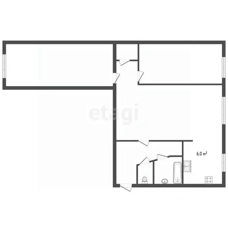 3-к кв. Санкт-Петербург просп. Маршала Блюхера, 54 (58.3 м) - Фото 2