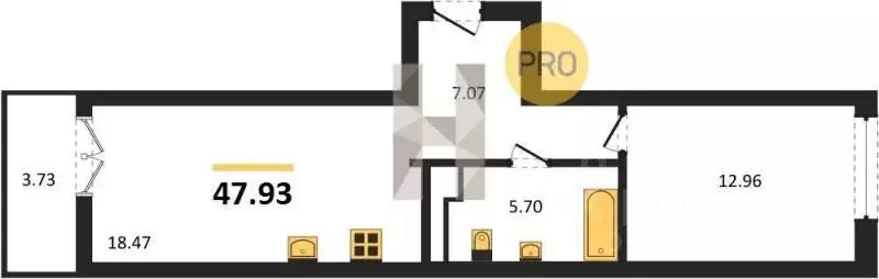 1-к кв. Калининградская область, Гурьевск Включи жилой комплекс (47.93 ... - Фото 1