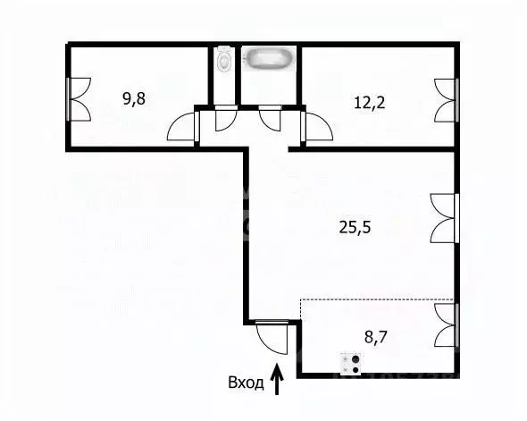 3-к кв. Томская область, Томск ул. Ивановского, 16 (64.7 м) - Фото 2