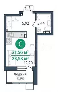 Квартира-студия, 23 м, 5/14 эт. - Фото 1