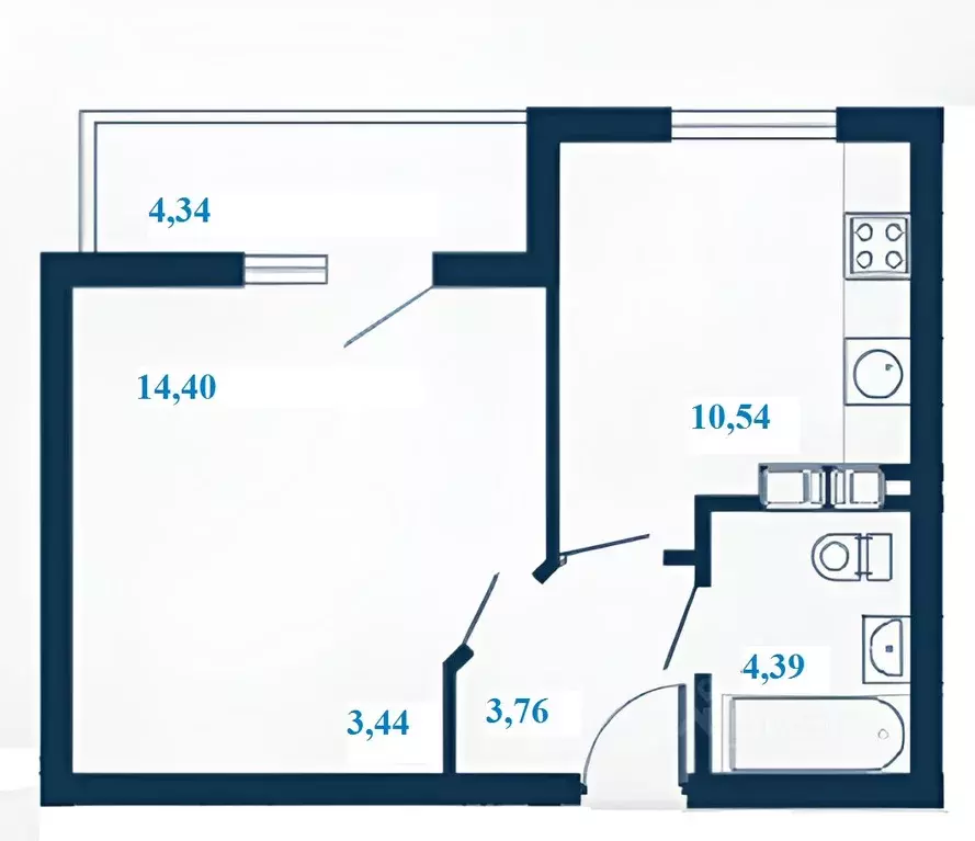 1-к кв. Волгоградская область, Волгоград ул. Клары Цеткин, 1А (38.7 м) - Фото 1