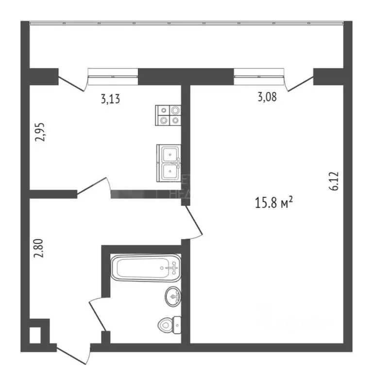 1-к кв. Тюменская область, Тюмень Таймырская ул., 70 (31.4 м) - Фото 2