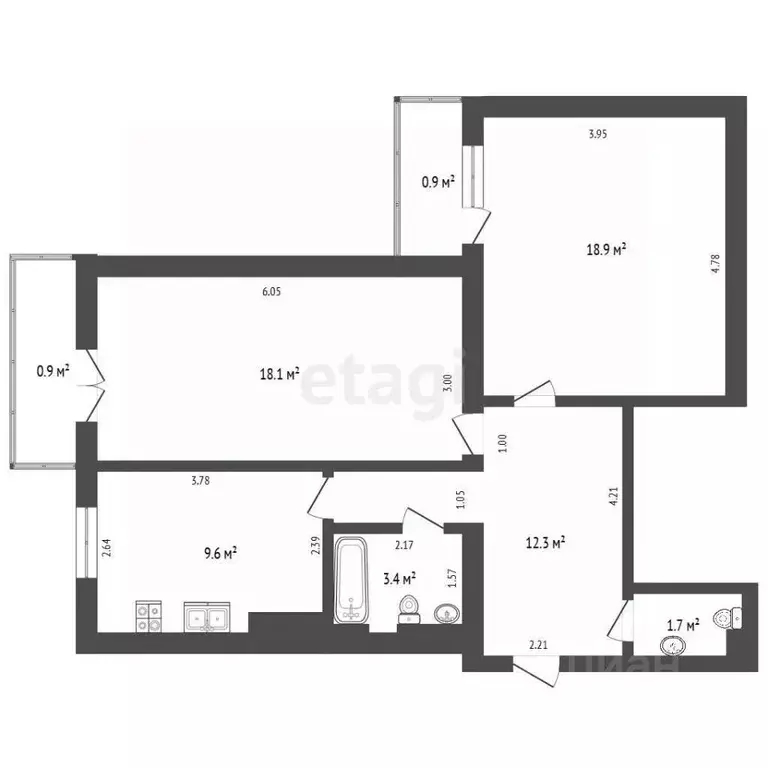 2-к кв. Ростовская область, Азов Азовский район, пер. Некрасова, 33А ... - Фото 2