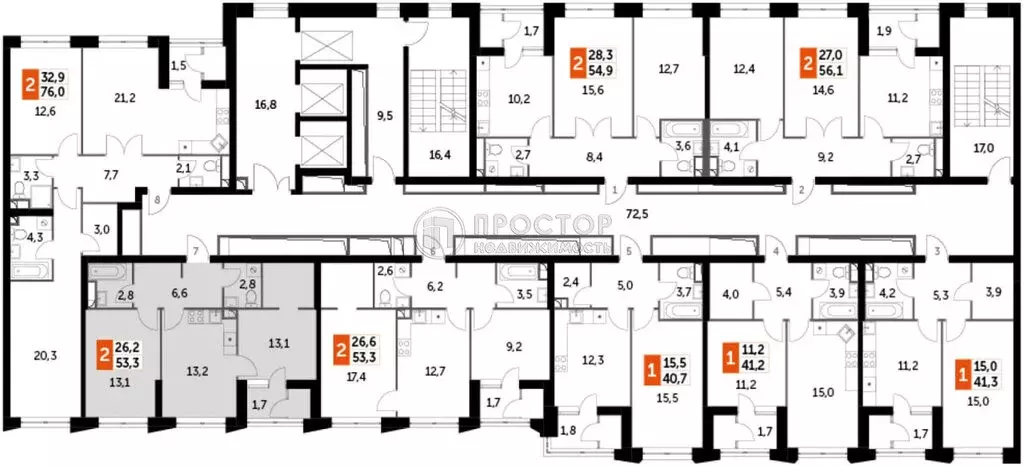 2-комнатная квартира: Москва, Строительный проезд, 9 (53.3 м) - Фото 1
