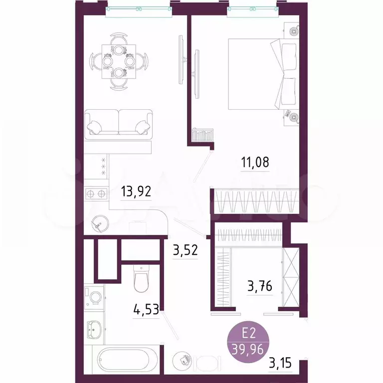 1-к. квартира, 40 м, 3/10 эт. - Фото 0