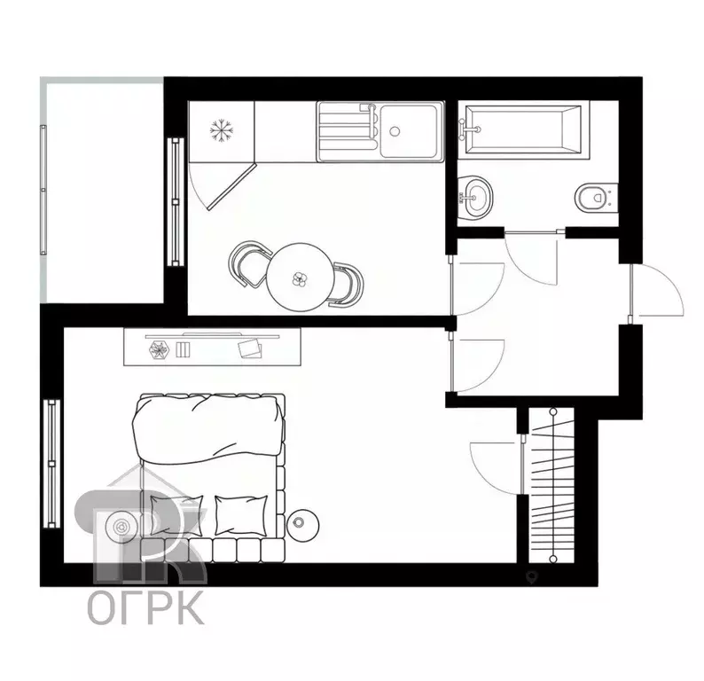 1-к кв. Москва 6-я Радиальная ул., 7/1к2 (38.3 м) - Фото 1